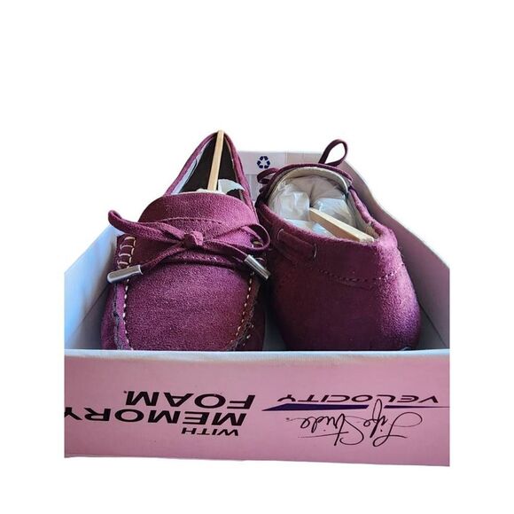Lifestride Womens Driving Moccasins Plum Slip On Memory Foam Round Toe 6 M New - Picture 6 of 7